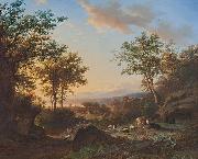 Willem Bodeman Italianate landscape oil painting on canvas